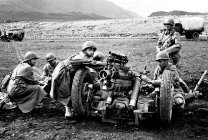 Gyakorlatozó amerikai katonák Izlandon, 1943